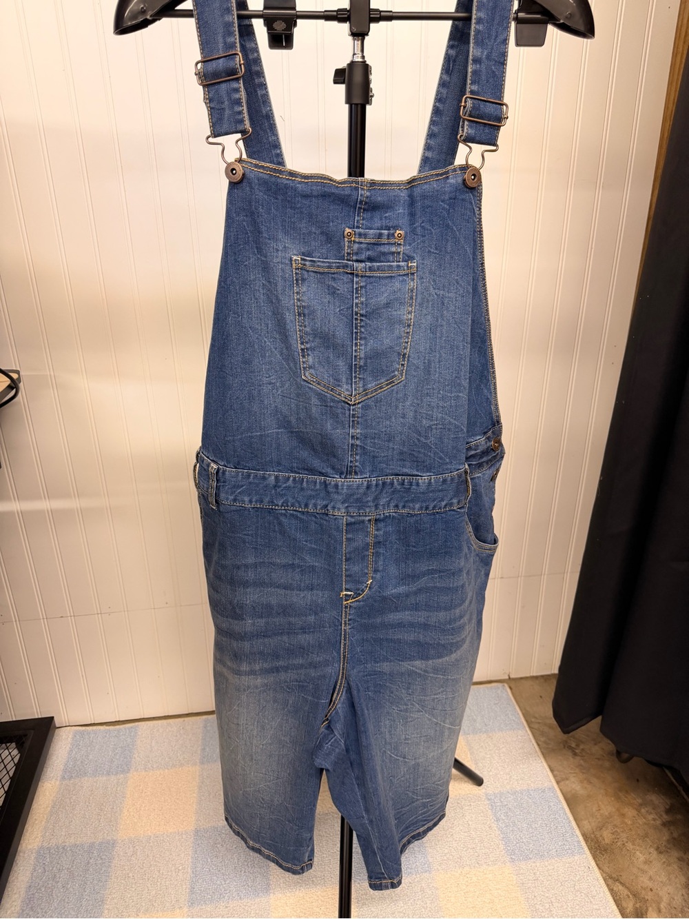 American Rag Blue Denim Short Overalls